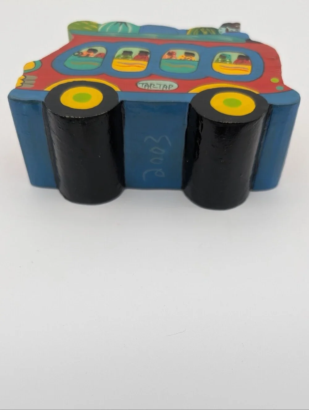 Vintage (2003) Haitian Hand-Painted Tap-Tap Wooden Bus Pen/Pencil Holder